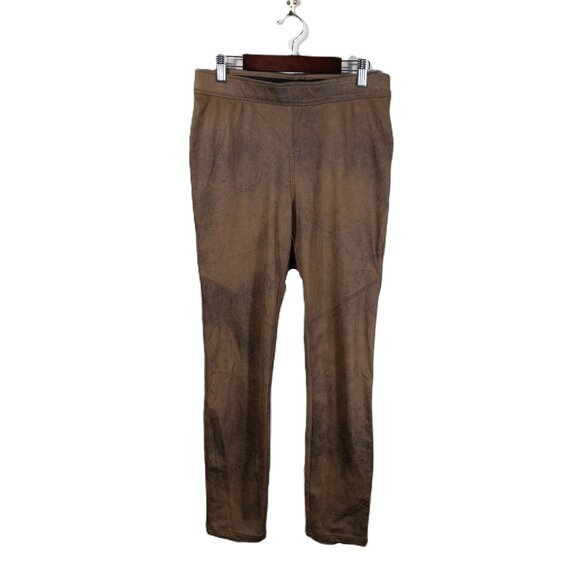 NWT Free People Brown Faux Suede High-Waisted Stretch Leggings 27 Indie Western - Picture 1 of 8